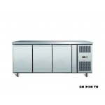 GASTRORAG (14)/SNACK 3100 TN ECX Холодильник-рабочий стол, -2...+8оС, 375 л, 3 дверцы, 3 полки-решетки с направляющими, столешница без борта, снаружи - нерж.сталь 304/430, внутри - алюминий