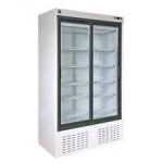ШХ-0,80С Шкаф холодильный (0, +7)С, V=850л/830л., стекл. дверь,10 полок, принуд. охлаждение,площадь выкладки-3,00 м2,подсветка, 220В, 7,0 кВт ч/сутки, 140 кг, темп.окр. среды (+12... +35)C, R22